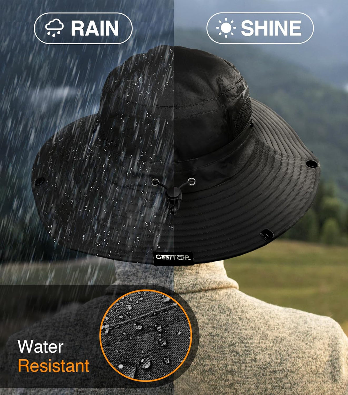 GearTOP Safari Sun Hat for Men and Sun Hats for Women UV Protection UPF 50+ Hiking, Gardening, Fishing