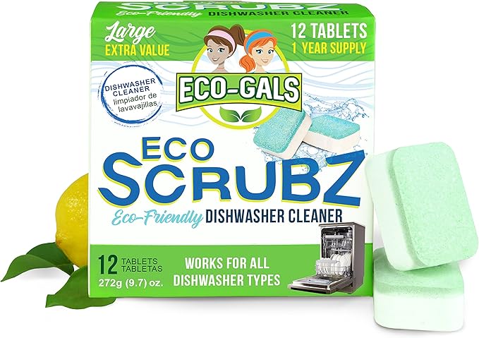 Eco Swirlz Washing Machine Cleaner with Bonus Eco Scrubz Dishwasher Cleaner Add On 36 Count Deep Cleaning Tablets