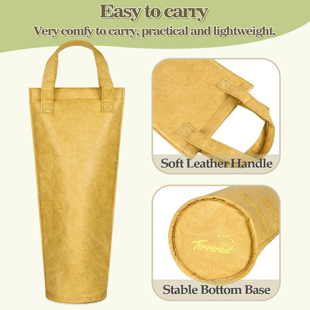 Tirrinia Single Wine Carrier Tote, Insulated Wine Cooler Bag for Travel, Picnic, & Wine Gifts – Thermal Padded Wine Bottle Holder Tote for Men & Women, Wine Gift for Wine Lovers, DuPont Paper