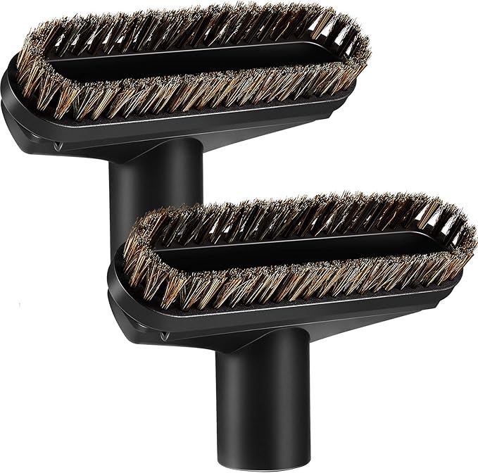 Honoson 2 Pcs 1-1/4 Vacuum Brush Attachment Square Horse Hair Vacuum Dusting Brush Hose Attachments Dust Tool Replacement 1.25 Soft Bristle Cleaner for Standard Hose