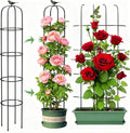 6.2ft Garden Obelisk Trellis for Climbing Plants Rustproof Metal Pipe