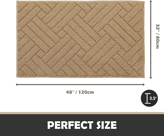Door Mat Indoor Doormat, Brown Entryway Rug Door Mats Non-Slip Rubber Backing,Heavy Duty Low-Profile Entrance Rugs, Absorbent Resist Dirt Doormats Floor Door mat for Entryway,32"x48"