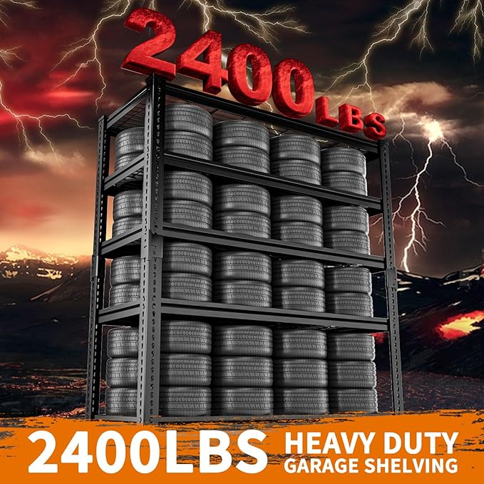 Storage Shelves Heavy Duty, 3 PCS 36"L x 16"W x 72"H Garage Wire Shelving Unit Loads 2400LBS, 5-tier Adjustable Metal Industrial Utility Shelf Rack for Kitchen, Laundry, Pantry, Warehouse, Basement
