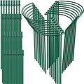 16 Pack 32 or 16 inch Adjustable Plant Support Stakes, Heavy-Duty Half Round