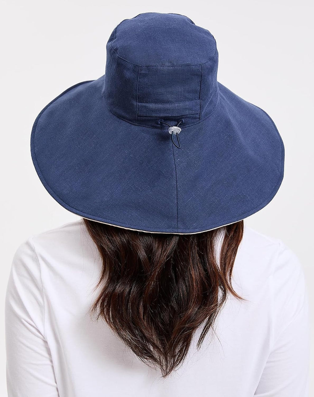 Solbari Women’s Ultra-Wide Cotton Linen Sun Hat UPF 50+, Packable, Adjustable with Ponytail Hole for Travel, Beach & Outdoors