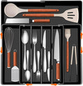 Expandable Large Silverware Organizer - BPA-Free Food-Safe Utensil Drawer Organizer Adjustable Kitchen Drawer Organizer Flatware Cutlery Tray, Classified Storage for Spoons Forks Knives