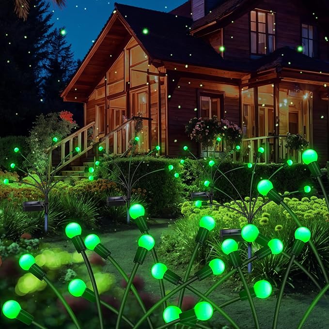 Solar Garden Lights Outdoor, 4 Pack 24LED Waterproof Solar Powered Lights