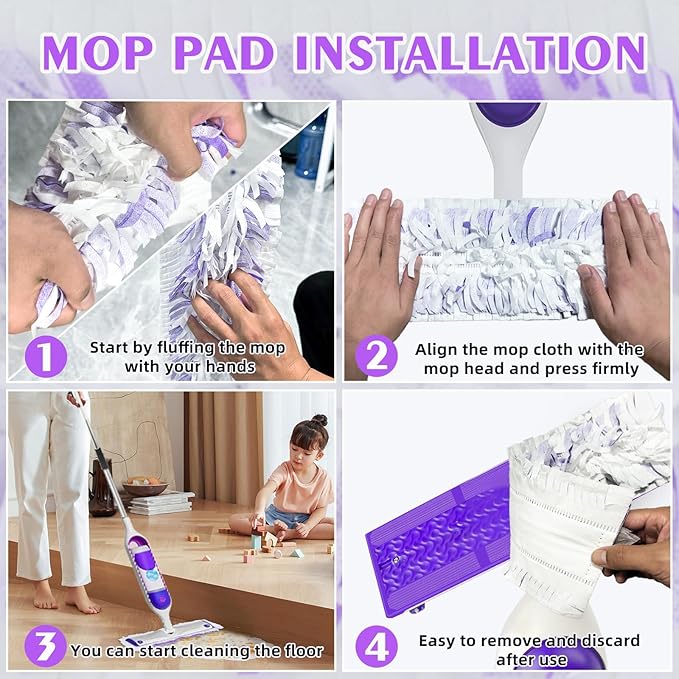 20 Count ‌Disposable Heavy-Duty Power Mop Pads Refills for Swiffer Power Mop ,Replacement Floor Cleaning Refills, Non-Washable & Unscented, Compatible with Swiffer PowerMop (Quick-Absorb, No Residue)
