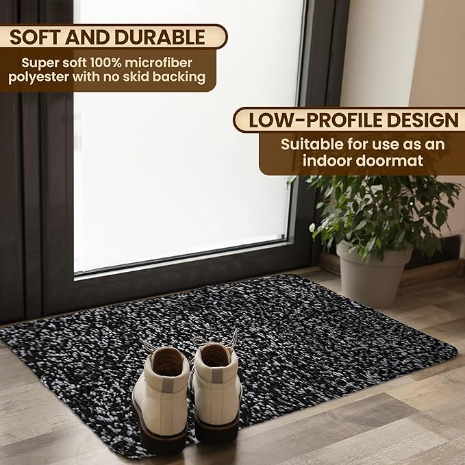 Premium Microfiber Indoor Door Mat – 20"x30" Washable Entry Mat, Non-Slip, Waterproof Backing, Super Absorbent, Low Profile Entryway Doormat for Indoor Entrance