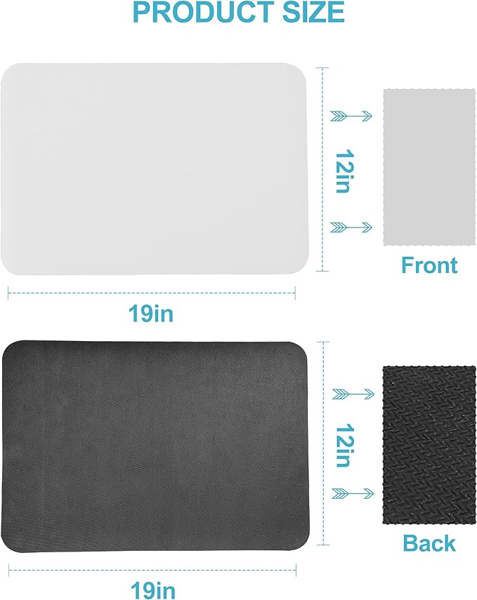 Dish Drying Mat for Kitchen Counter, 12"x19" Dish Drying Pad with Non-slip Rubber Backed, Hide Stain Anti Absorbent for Kitchen Counter, Drying Mat for Coffee Machine Dish Rack (Light Grey)