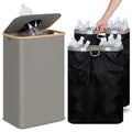 efluky Recycle Bin 26 Gallon, 100L Recycle Bin for Kitchen with 2 Removeable and Reusable Inner Bag, Large Recycling Bin with Lid for Bottle Can Plastice Stickers (Grey)