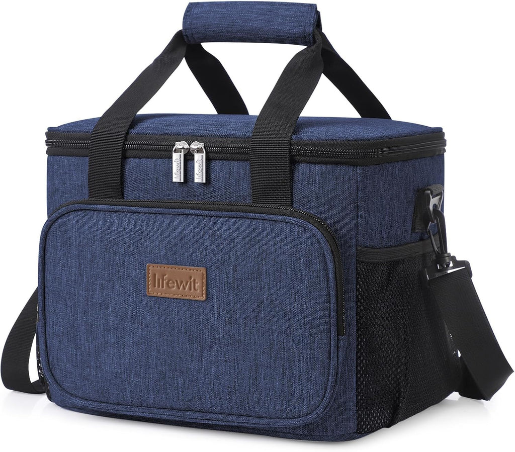 Lifewit Large Lunch Bag Insulated Lunch Box Soft Cooler Cooling Tote for Adult Men Women, Dark Blue 24-Can (15L)
