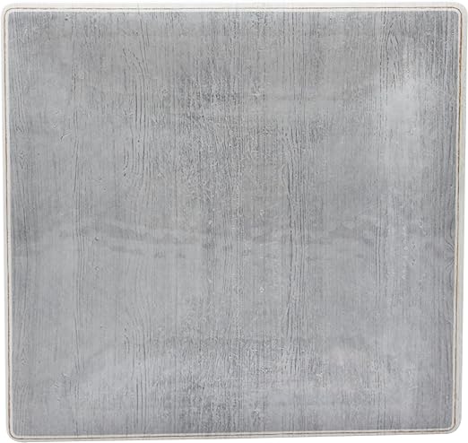 Carlisle FoodService Products Grove Reusable Plastic Plate Square Plate with Rim for Home and Restaurant, Melamine, 8.5 Inches, Smoke