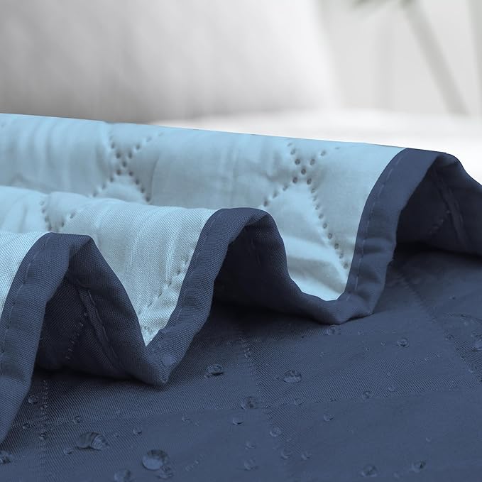 Easy-Going Sectional Couch Covers for Dogs L Shape Sofa Cover Reversible Sofa Slipcover Chaise Lounge Cover Furniture Protector Cover for Pets Dog Cat (30 x 50 inches, Dark Blue/Light Blue)