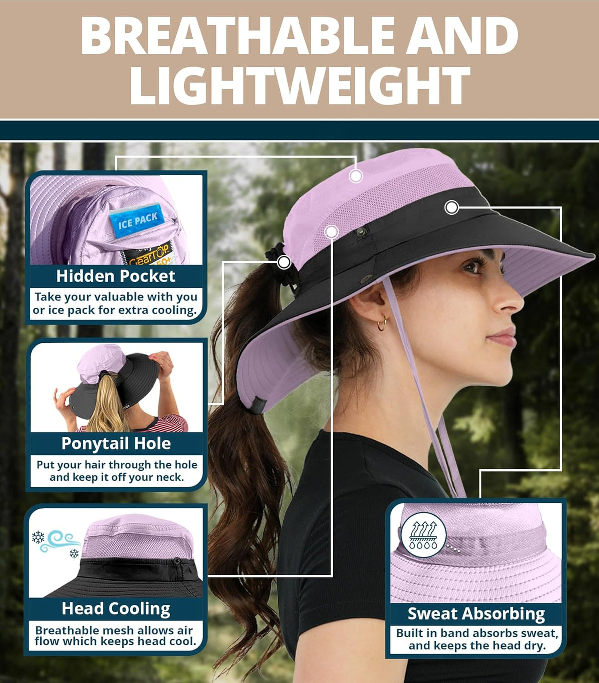 GearTOP Safari Sun Hat for Men and Sun Hats for Women UV Protection UPF 50+ Hiking, Gardening, Fishing