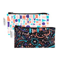 Bumkins Reusable Snack Bags, for Kids School Lunch and for Adults Portion, Washable Fabric, Waterproof Cloth Zip Bag, Supplies Travel Pouch, Food-Safe Storage, 2-pk Born This Way Kindness