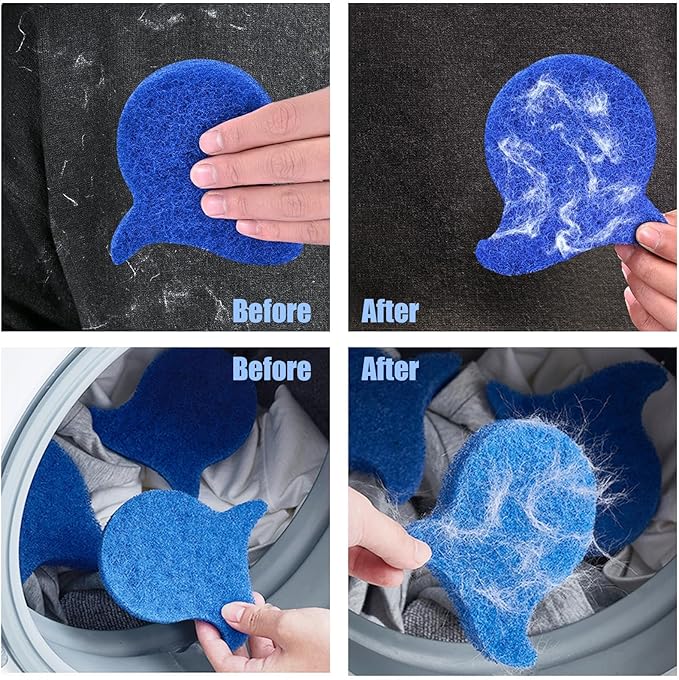 6PCS Reusable Pet Hair Remover for Laundry - Washing Machine Lint Catcher & Dryer Balls, Effectively Removes Dog Cat Hair Fur from Clothing Bedding, Dander Lint Remover Tool,Pet Hair Catcher