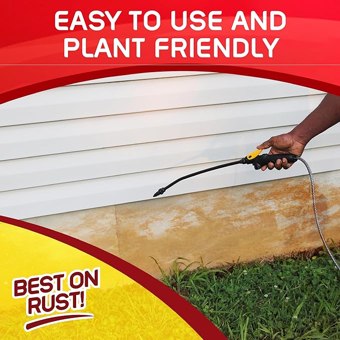 Iron OUT Liquid Rust Stain Remover, Pre-mixed, Quickly Removes Rust Stains from Concrete, Vinyl and Other Outdoor Surfaces, No Scrubbing, Safe to Use, Made in the USA, 1 Gallon
