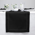 Solino Home Linen Black Table Runner 156 Inches Long - 100% Pure Linen Extra Long Table Runner 14 x 156 Inch for Christmas, New Year - Classic Hemstitch