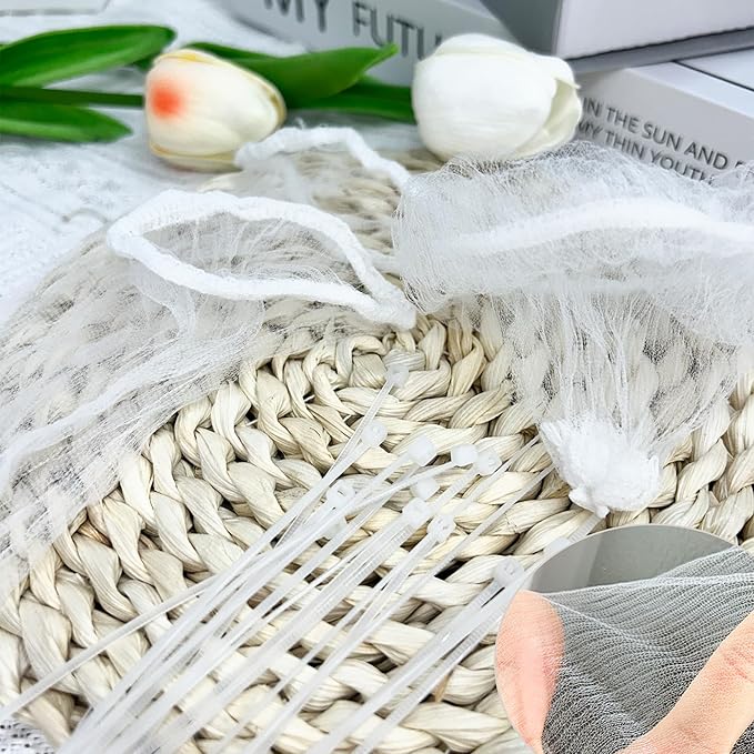 150 Pack Lint Traps for Washing Machine Hose - Washer Hose Lint Catcher Laundry Hair Catcher Includes 150 Nylon Mesh Lint Traps and 150 Cable Ties Fits Most Washing Machine (Disposable)