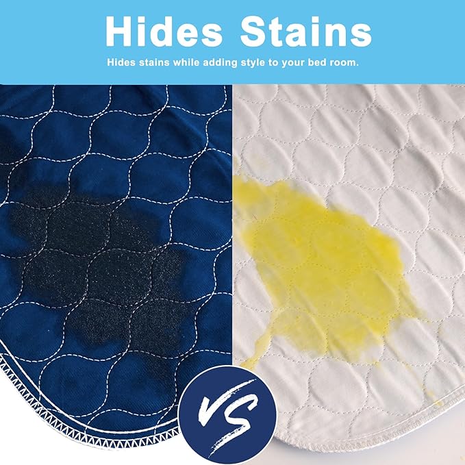 Alsunny® Incontinence Bed Pads 34x36 Inch (2pack),Hide Stains Pads for Beds for Incontinence Adults,Waterproof Bed Pads Washable,Waterproof Mattress Pad, Slip Resistant Bed Pads for Kids,Toddlers,Pet
