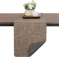 Table Runners 72 Inches Long, Dual-Sided Faux Leather Farmhouse Table Runner Waterproof Heatproof Non-Slip for Living Room Party Home Decor Holiday Decorations(Gray Brown, 12 x 72 Inch)