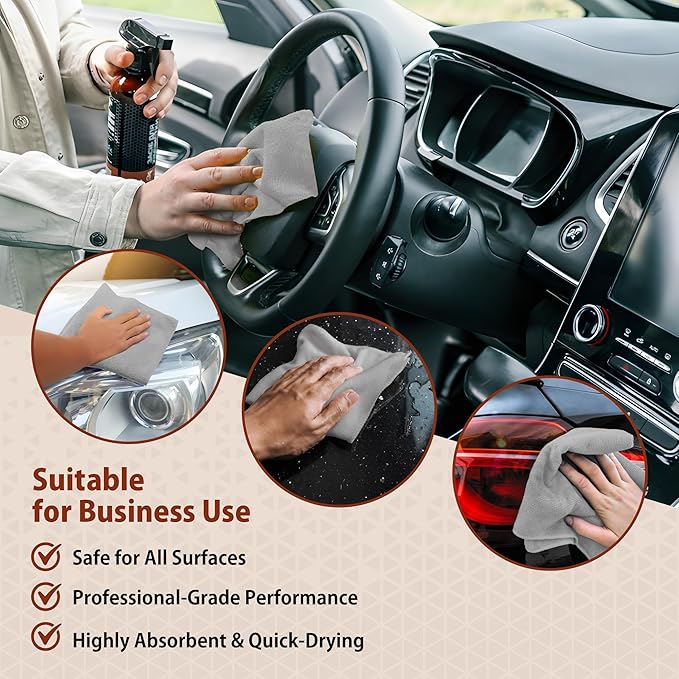 H4N Microfiber Cleaning Cloth Roll, 85 Pack Micro Fiber Wash Cloths for Car, Tear Away Towels, Ultra Absorbent Dish Rags, Non-Abrasive, Reusable and Washable Household Supplies, 11.81" x 11.81", Gray