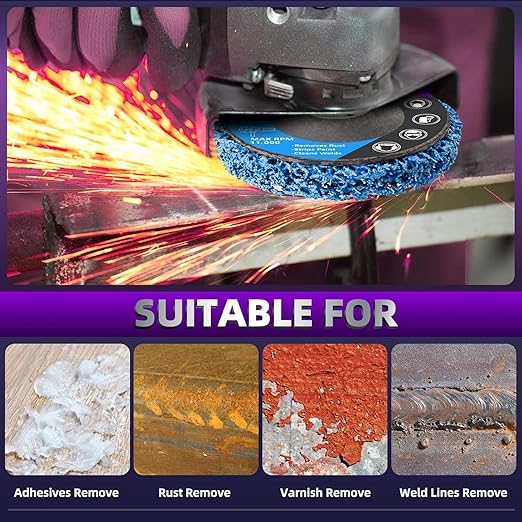 12 Pack Strip Discs 4 inch Stripping Wheel for Angle Grinder Clean and Remove Paint Coating Rust Welds Oxidation for Metal and Wood (4" x 5/8")