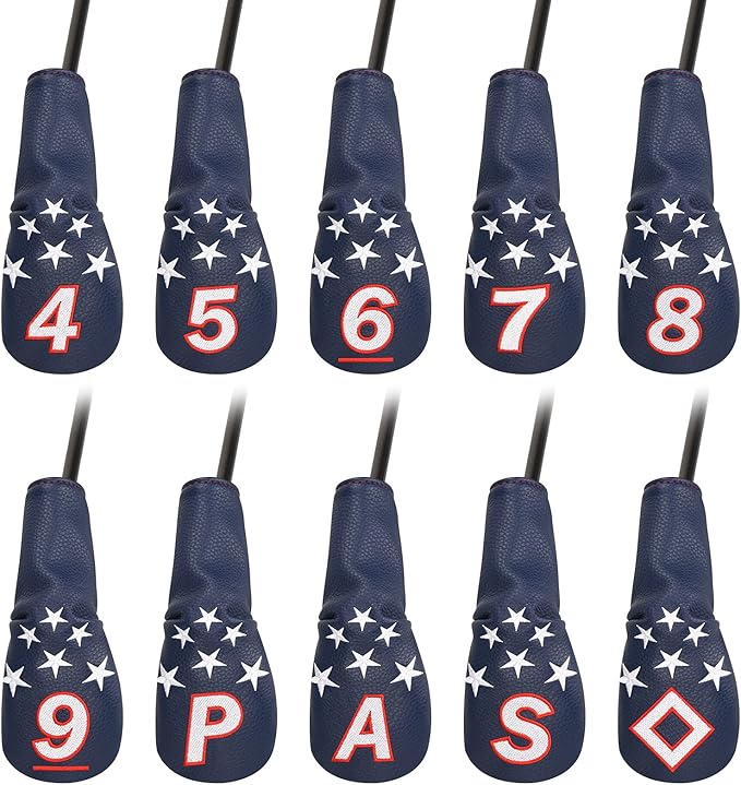 Blue and White Stars Hybrid Iron Head Covers