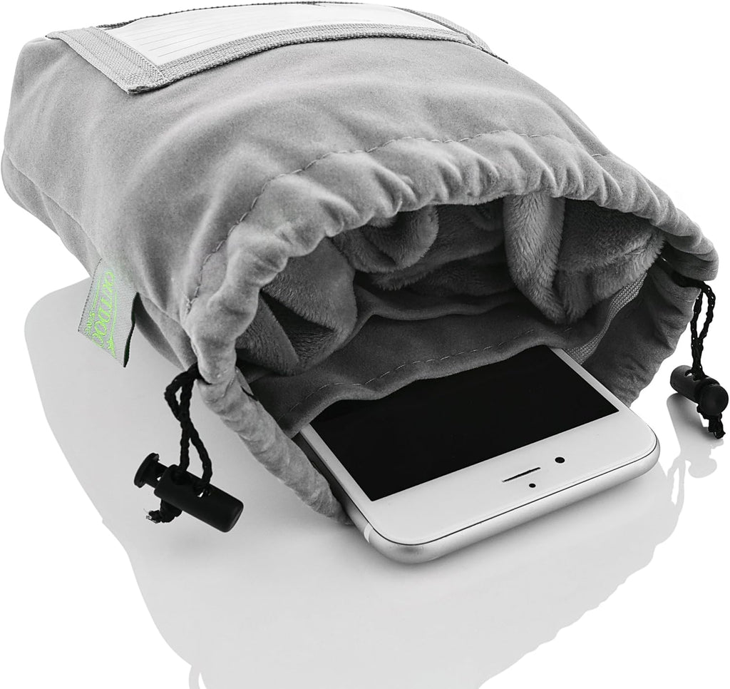 Inflatable Travel Neck Pillow: Extra-Soft, Cushion. For Airplanes, Trains, Cars, Portable Travel Accessory-With Carrying Pouch For cell phone and Passport Etc. (Grey)
