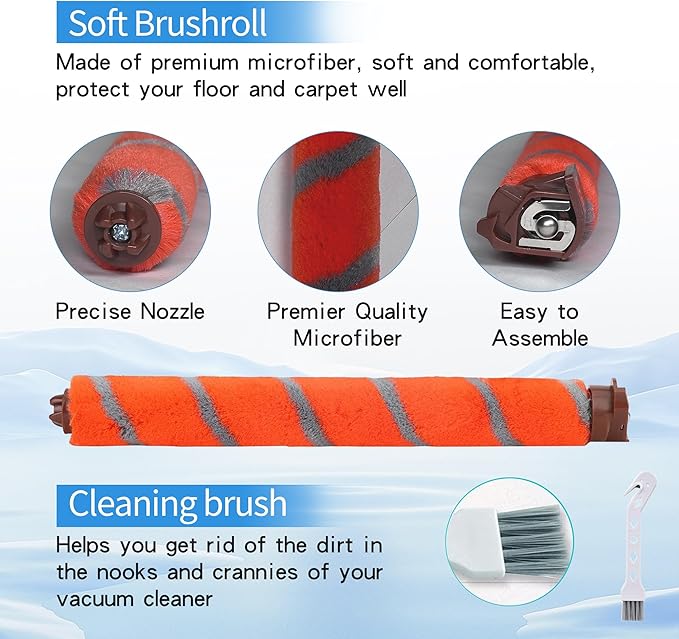 Soft Bristle Brushroll Roller Hepa Foam Filter Replacement Parts Compatible with Shark DuoClean NV800 NV800W NV801 NV801Q NV803 UV810 Vacuum
