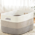 Blanket Basket,Rectangle Woven Baskets for Storage,30L Laundry Basket for Decorative Nursery Blanket,Toys,Dirty Clothes and Magazine in Shelves,Baby Room,and Living Room