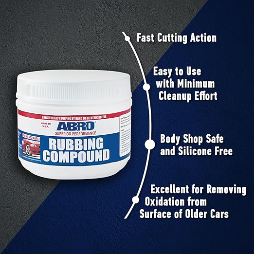 ABRO Superior Performance Rubbing Compound, 32 oz., Buffing Compound for Oxidized Finishes, Smooth, Reflect, Clean