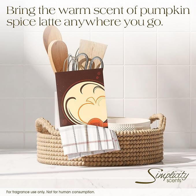 Pumpkin Spice Latte Scented Sachets Pack of 6, Fall & Winter - Long-Lasting Scented Bags, Home Fragrance, Air Freshener & Deodorizer for Closet, Room, Drawer, or Cars, Made in USA