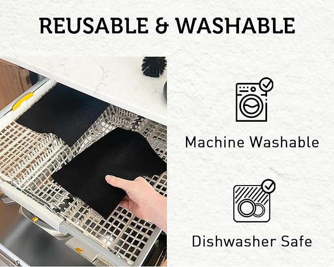 Nordhus Design Large Swedish Dishcloths, 10 Pack Grey- 9.5 X 8 inch Reusable, Washable Cellulose Cotton Kitchen Cloths - Replace Paper Towels, Wipes, Sponges, Dish Rags