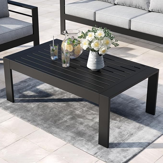 Outdoor Rectangle Patio Aluminum Coffee Tables