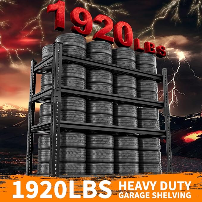 Storage Shelves Heavy Duty 2 PCS, 36"L x 16"W x 60"H Garage Wire Shelving Unit Loads 1920LBS, 4-tier Adjustable Metal Industrial Utility Shelf Rack for Kitchen, Laundry, Pantry, Warehouse, Basement