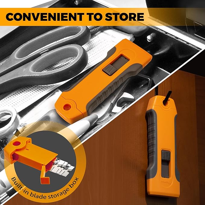 Razor Blade Scraper Tool with 15pcs Extra Blades, Cleaning Razor Scraper for Glass, Glass Top Stove Scraper for Oven Door, Cooktop Scraper, Glass Scraper Cleaning Paint from Glass