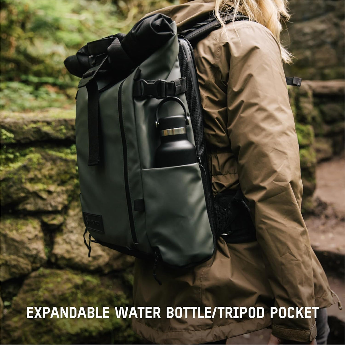 WANDRD PRVKE 21L, V3 Backpack: Weather-Resistant Travel & Camera Backpack with Laptop Sleeve, Quick Side Access, Clamshell Opening – Ideal Photography & Travel Bag (Wastach Green)