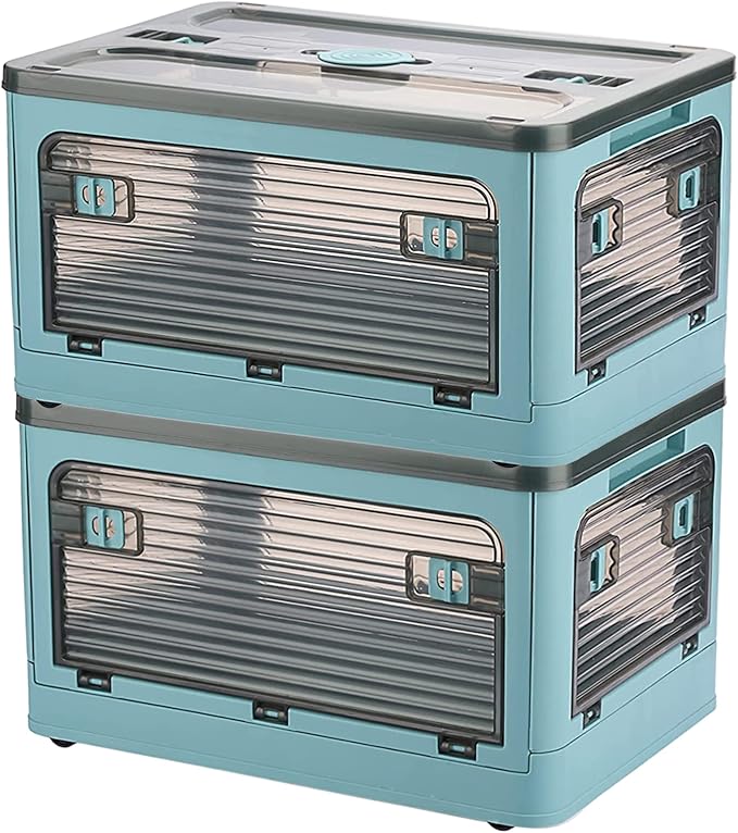 Collapsible Storage Bins,Storage Bins with Lids,Stackable 8.2Gal Folding Storage Box