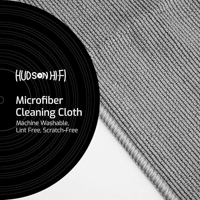 Hudson Hi-Fi Anti Static Microfiber Record Cleaning Cloth - 5 pk - The Audiophiles Anti-Scratch Lint & Dust Magnets - 7X Capillary Absorption LP & Record Cover Cleaner Protector Cleaning Cloths