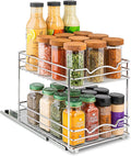 Pull Out Cabinet Organizer for Spices, Cans - Heavy Duty with Lifetime Limited Warranty- Pull Out Spice Rack- Cabinet Pull Out Shelf for Cans,Dishes, Etc, 8-1/2"W x10-3/8"Dx8-7/8"H, Chrome