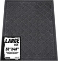 Front Door Mat Indoor Outdoor Entrance, 36" x 48" Heavy Duty All-Season All-Weather Waterproof Doormat Trap Dirt and Moisture Easy Clean Low Profile Patio Porch Entryway Mat