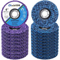 20 Pcs 4" x 5/8" Strip Discs Bulk, Paint Stripping and Rust Removal Wheels for Angle Grinders, Abrasive Grinding Discs for Metal, Wood, and Fiberglass, Blue+ Purple