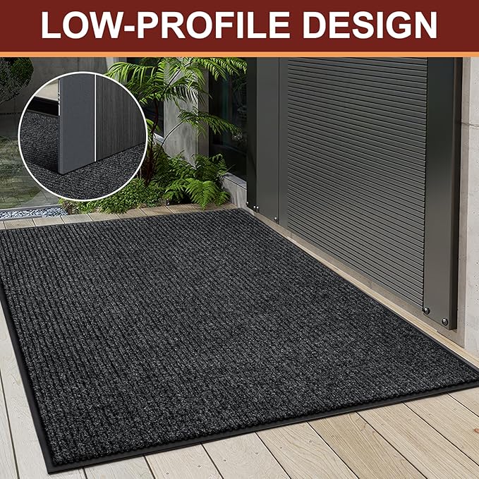 Vicwe Indoor Outdoor Door Mat, 2'x6' Heavy Duty Front Door Mat, Non-Slip Washable Doormats Entrance Mats, Dirt Resistant and Absorbent Doormat, Commercial Outdoor Entrance Floor Mat for Home Office