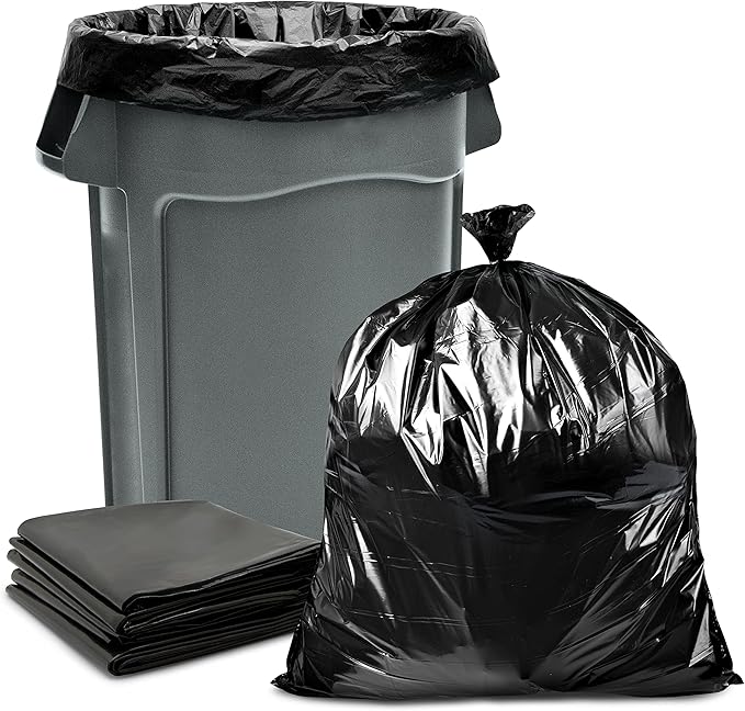 Veska 33 Gallon Trash Bags, (Huge 100 Bags w/Ties) Large Black Garbage Bags 30 Gallon, 32 Gallon, 35 Gallon Trash Can Liners