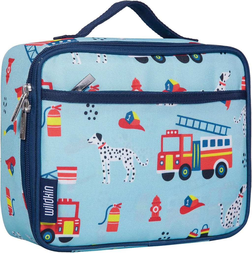 Wildkin Kids Insulated Lunch Box – Durable and Reusable for School & Travel - Firefighters