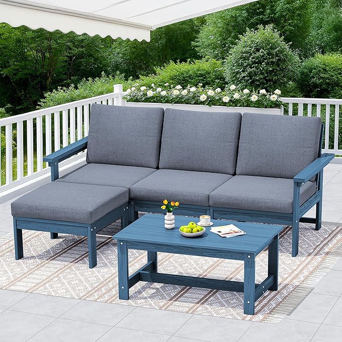 SERWALL Outdoor Sectional Sofa Set, 5-piece Outdoor Modula Couch Set