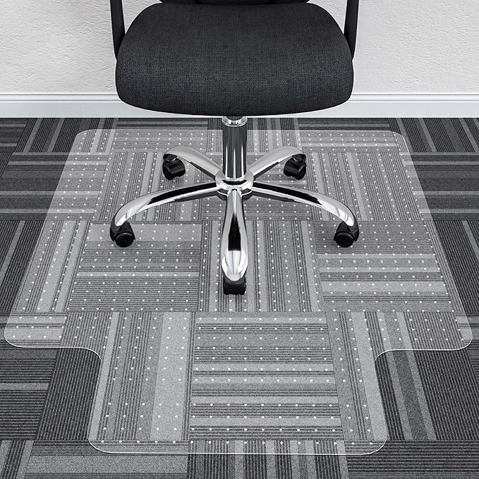 Large Chair Mat for Carpet, Easy Glide Plastic Carpet Floor Protector Mat for Office Chairs for Work & Home