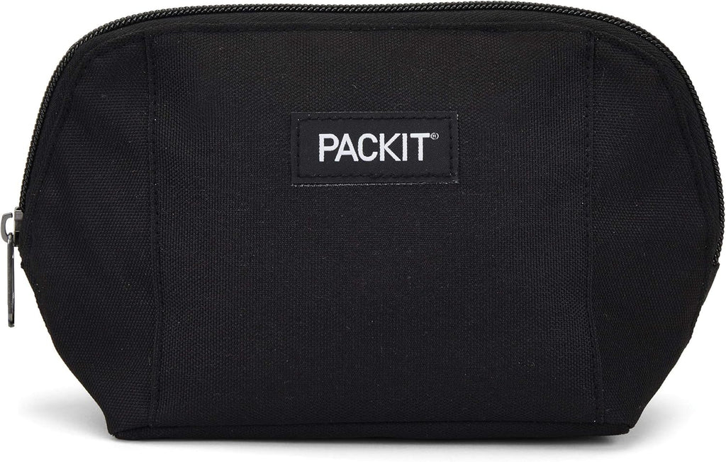PackIt Freezable Snack Bag, Black, Built with EcoFreeze Technology, Foldable, Reusable, Zip Closure Locks in Cool Dry Air, Great for All Ages, and Fresh Snacks On the Go